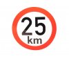 Samolepka rychlost 25 km, průměr 200 mm                                                                                                                                                                                                                        