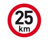 Samolepka reflexní rychlost 25 km, průměr 200 mm                                                                                                                                                                                                               