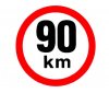 Samolepka reflexní rychlost 90 km, průměr 150 mm                                                                                                                                                                                                               